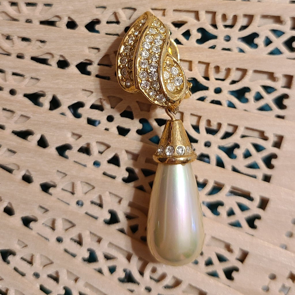 Elegant Gold And Pearl Drop Earring Single Earring For Crafting 14$